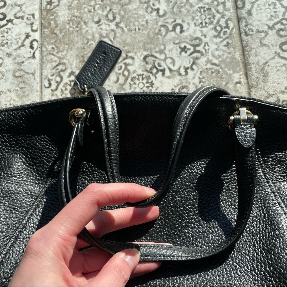 Coach Prairie Black Pebbled Leather Satchel or Crossbody AS IS - Picture 7 of 8